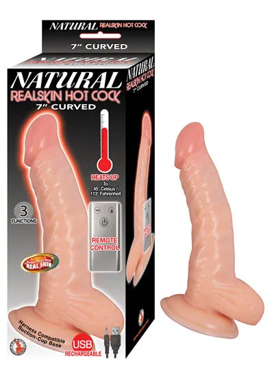 Dildos Nasstoys Natural Realskin Hot Cock Curved 7 Inch Flesh