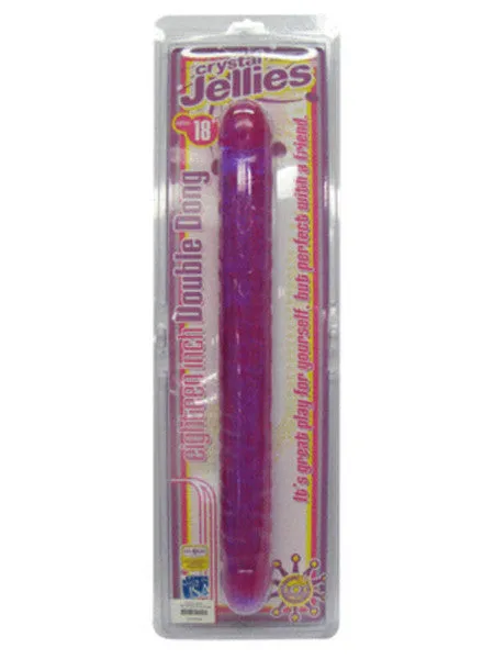 Doc Johnson Dildos Crystal Jellies 18 in Double Dong Purple