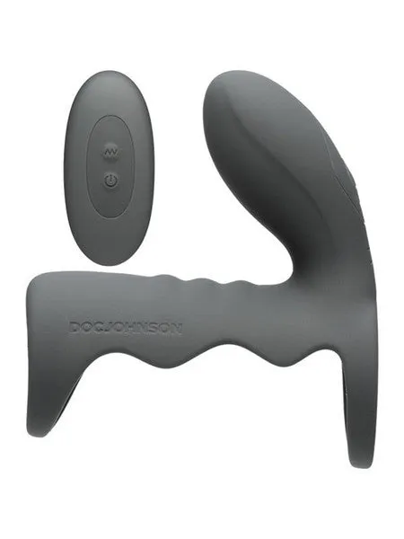 Doc Johnson Male Sex Toys OptiMALE Vibrating Cock Cage w RC Slate