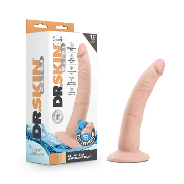 Dr Skin Glide 75 Inch Self Lubricating Dildo Vanilla Blush Dildos