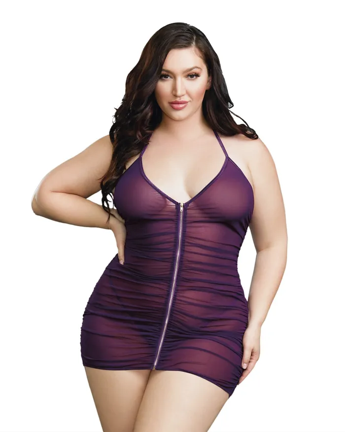 Dreamgirl Vibrators Chemise GString Queen Plum