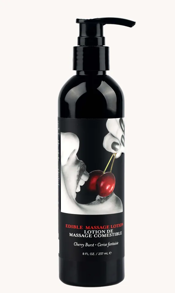 Earthly Body Couples Edible Massage Lotion Cherry 8 Fl Oz