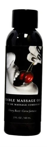 Earthly Body Couples Edible Massage Oil Cherry 2 Fl Oz