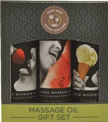 Edible Massage Oil Gift Set Box 2 Fl Oz Bottles Strawberry Watermelon Vanilla Earthly Body Couples Edible Massage Oil Gift Set Box 2 Fl Oz Bottles Strawberry Watermelon Vanilla Earthly Body Couples