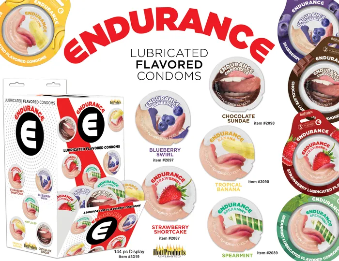 Endurance Condoms 144 Count Wall Mount Display Assorted Flavors Hott Products Vibrators Endurance Condoms 144 Count Wall Mount Display Assorted Flavors Hott Products Vibrators