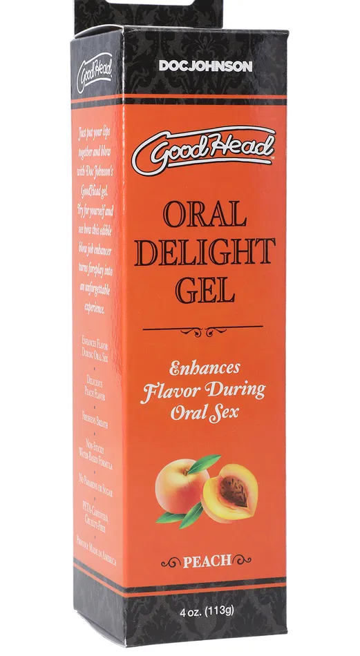 Enhancers Doc Johnson Goodhead Oral Delight Gel Peach 4 Oz