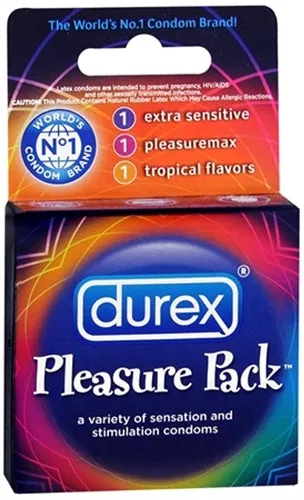 Enhancers Paradise Marketing Durex Pleasure Pack 3 Pack