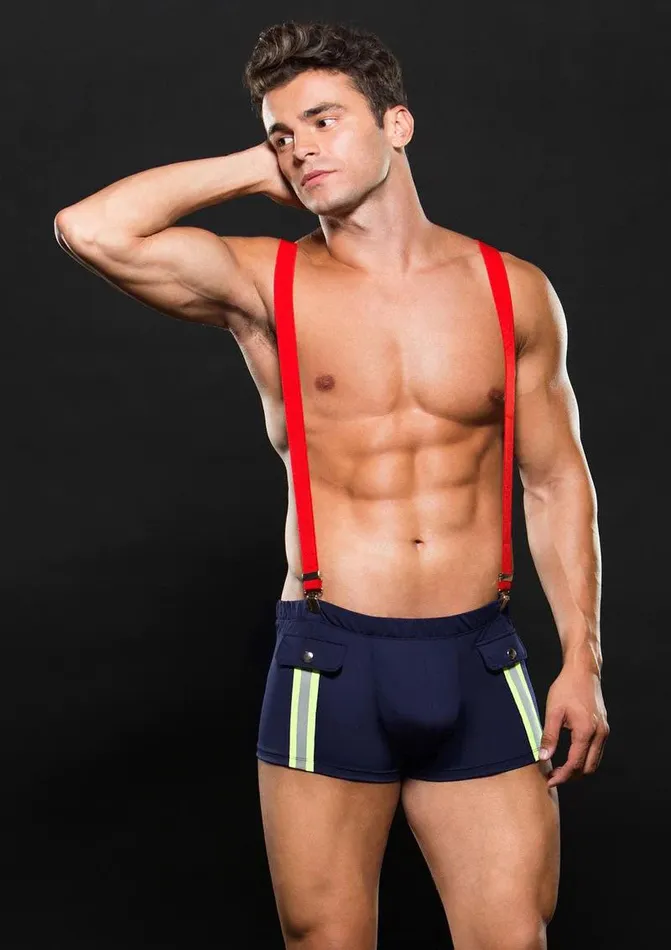 Envy Menswear Vibrators Fireman Bottom With Suspenders 2 Pc Largexlarge Navy Bluered Envy Menswear Vibrators Fireman Bottom With Suspenders 2 Pc Largexlarge Navy Bluered