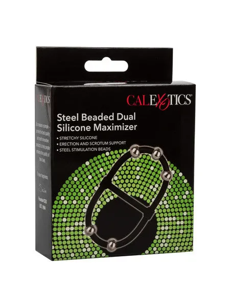 Female Sex Toys CalExotics Steel Beaded Dual Silicone Maximizer