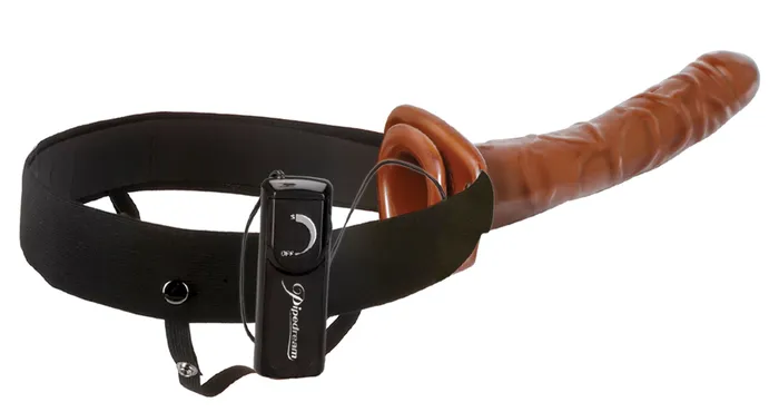 Female Sex Toys Pipedream Fetish Fantasy Series 10 Inch Chocolate Dream Vibrating Hollow StrapOn