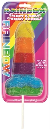 Hott Products Vibrators Rainbow Sweet Sour Gummy Pecker