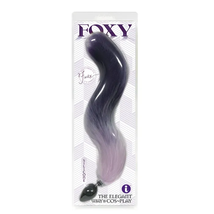 Icon Brands Anal Foxy Fox Tail Silicone Butt Plug Purple Gradient