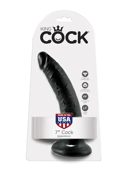 King Cock 7 in Cock Black Pipedream Products Dildos