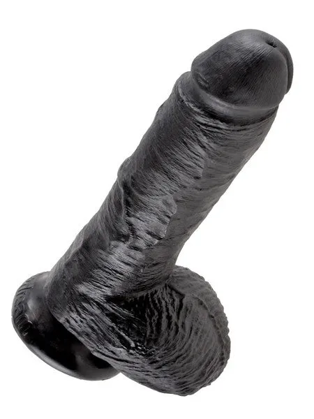 King Cock 8 in Cock With Balls Black Pipedream Products Dildos