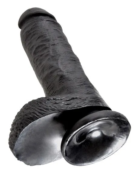 King Cock 8 in Cock With Balls Black Pipedream Products Dildos