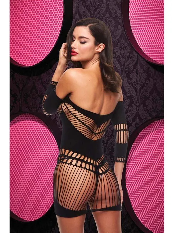 Lapdance Lingerie Anal Bling Bling Halter Dress Black ENV