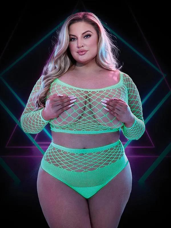 Lapdance Lingerie Female Sex Toys Lapdance 2pc Glow In The Dark Long Sleeve Crop Top and Panty Set Q Lapdance Lingerie Female Sex Toys Lapdance 2pc Glow In The Dark Long Sleeve Crop Top and Panty Set Q
