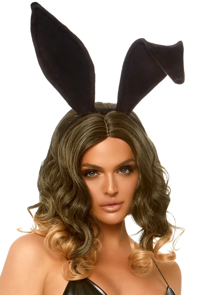 Leg Avenue Bendable Velvet Bunny Rabbit Ears Black Vibrators