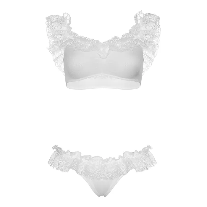Leg Avenue Lingerie Female Sex Toys Leg Avenue Lace Ruffle Crop Top and Panty UK 8 to 14 Leg Avenue Lingerie Female Sex Toys Leg Avenue Lace Ruffle Crop Top and Panty UK 8 to 14