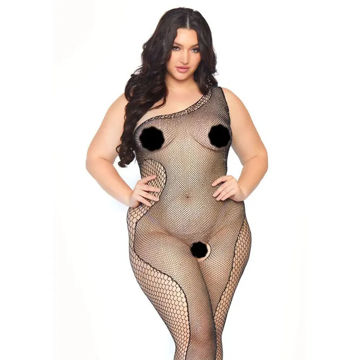Leg Avenue Lingerie Plus Size Leg Avenue Crystalized Bodystocking Plus Size UK 18 to 22