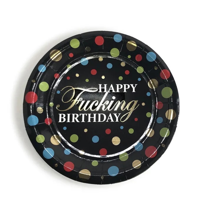 Little Genie Vibrators Happy Fucking Birthday Party Plates