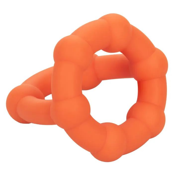 Male Sex Toys CalExotics Alpha Liquid Silicone All Star Ring Orange