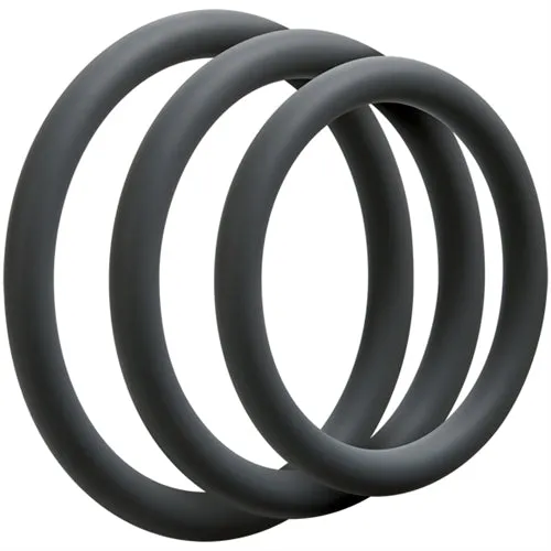 Male Sex Toys Doc Johnson Optimale 3 Ring Set Thin Slate