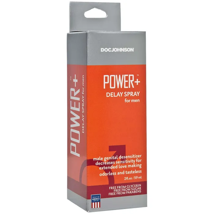 Male Sex Toys Doc Johnson Power Plus Delay Spray for Men 2 Fl Oz Boxed