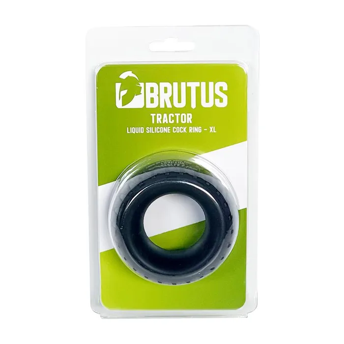 Male Sex Toys Tractor Liquid Silicone Cock Ring XL Black Brutus
