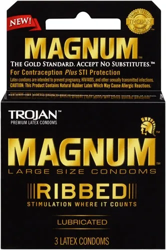 Male Sex Toys Trojan Condoms Trojan Magnum Ribbed 3 Pack