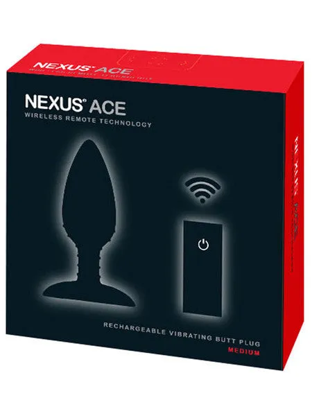 Nexus Anal ACE MEDIUM Remote Control Vibrating Butt Plug Black