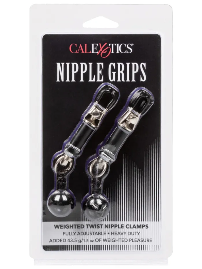 Nipple Grips Weighted Twist Nipple Clamps CalExotics Female Sex Toys Nipple Grips Weighted Twist Nipple Clamps CalExotics Female Sex Toys
