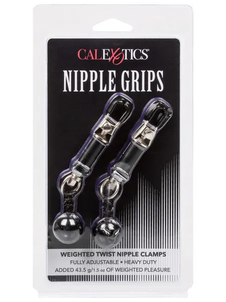 Nipple Grips Weighted Twist Nipple Clamps CalExotics Female Sex Toys Nipple Grips Weighted Twist Nipple Clamps CalExotics Female Sex Toys