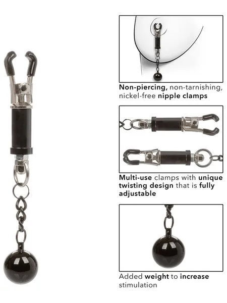 Nipple Grips Weighted Twist Nipple Clamps CalExotics Female Sex Toys Nipple Grips Weighted Twist Nipple Clamps CalExotics Female Sex Toys