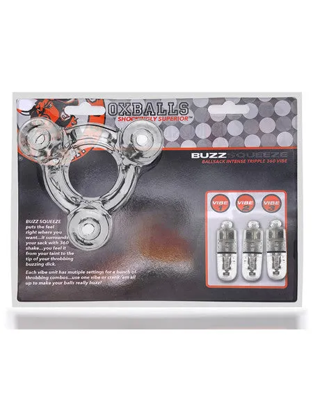 Oxballs BUZZ SQUEEZE ballsack intense triple 360 vibe CLEAR Vibrators Oxballs BUZZ SQUEEZE ballsack intense triple 360 vibe CLEAR Vibrators