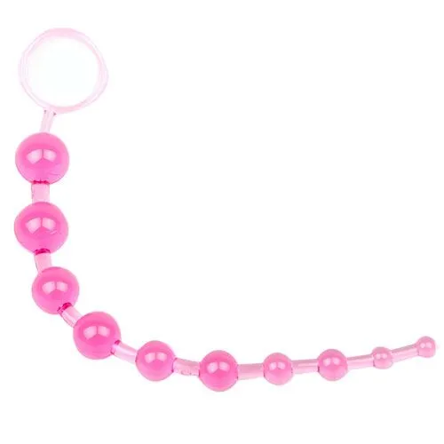 Pink Chain Of 10 Anal Beads Various Toy Brands Anal