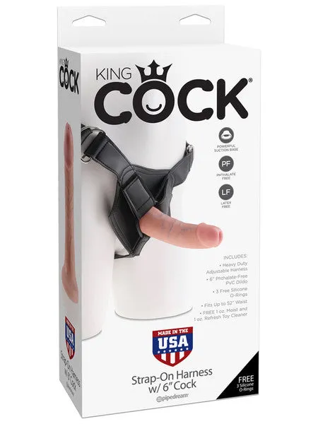 Pipedream Products Female Sex Toys King Cock StrapOn Harness W6 in Cock Flesh