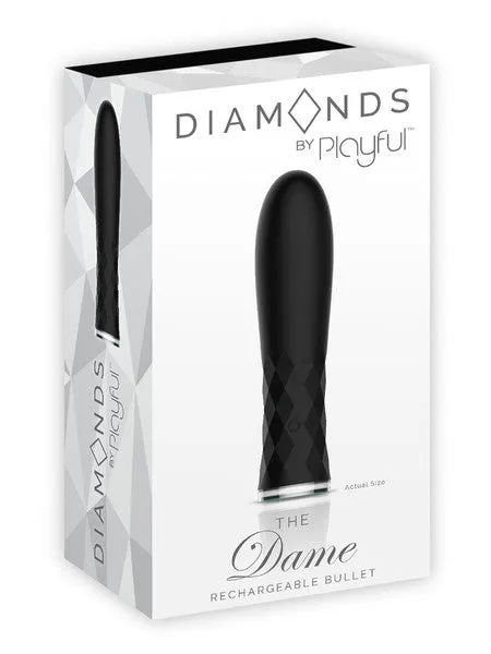 Playful Female Sex Toys Playful Diamonds The Dame Rechargeable Bullet Black