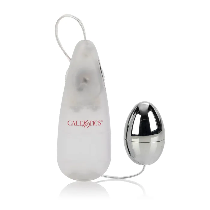 Pocket Exotics Vibrating Egg Silver CalExotics Female Sex Toys