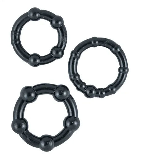 Ram Beaded Cockrings Black Nasstoys Anal
