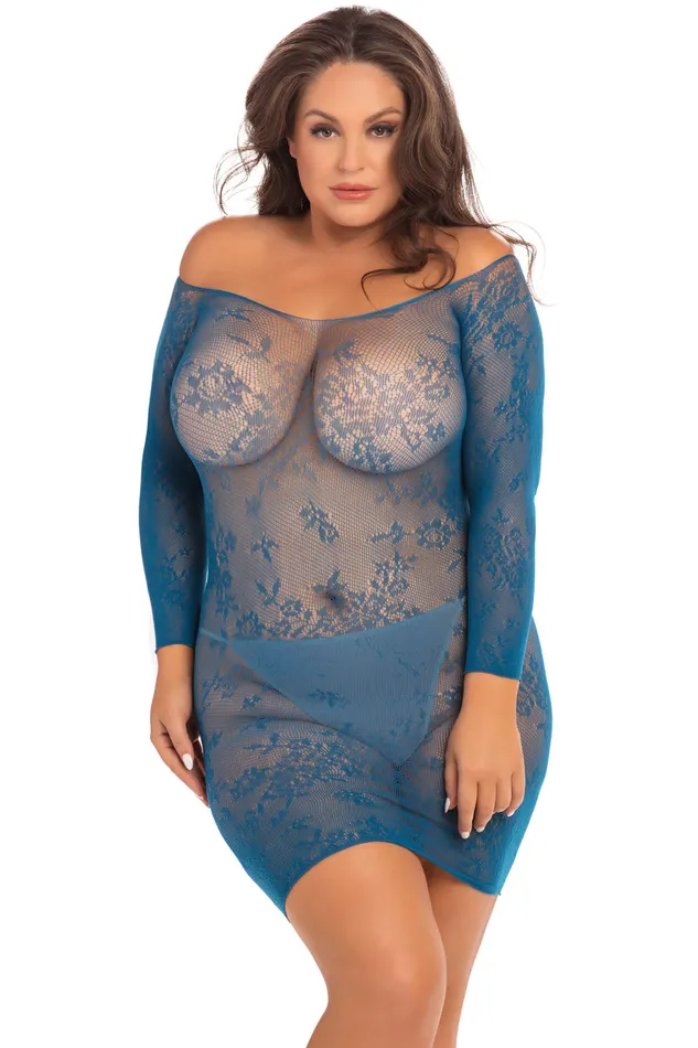 Rene Rofe Vibrators Open Season OffShoulder Mini Dress Teal 1x2x