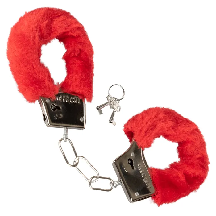 Restraints Playful Furry Cuffs Red CalExotics