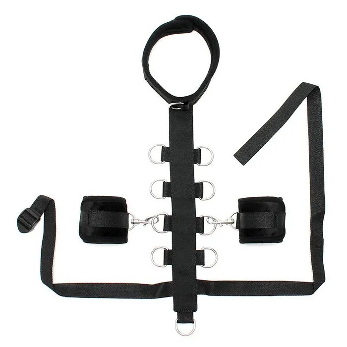 Rimba Restraints Black Padded Collar With Restraint Line And Cuffs