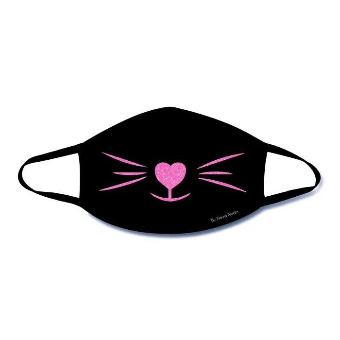 Sale Vibrators MeowZa Pink Glitter Kitty Face Mask With Black Trim