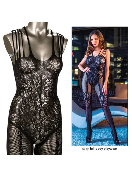 Scandal Strappy Lace Body Suit CalExotics Female Sex Toys