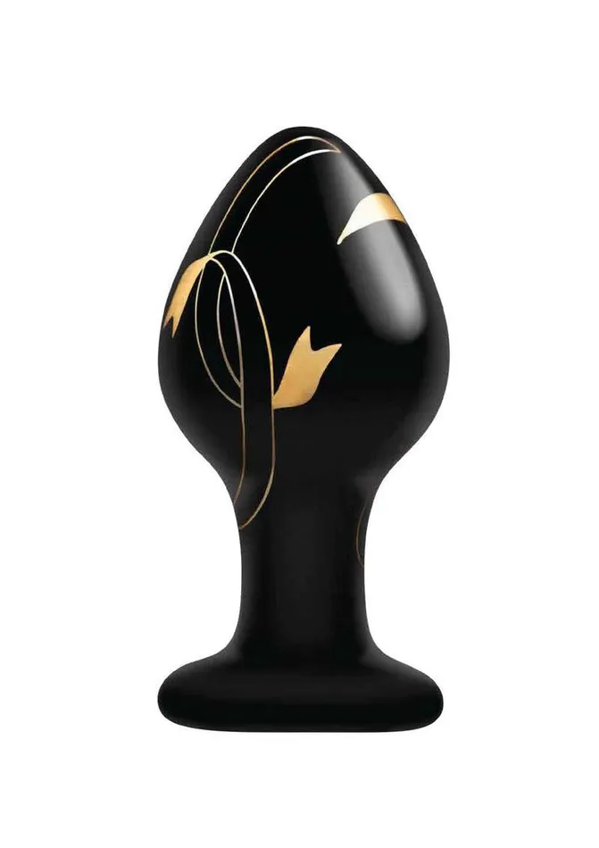 Secret Kisses 35 Inch Handblown Glass Plug Black Secret Kisses Anal