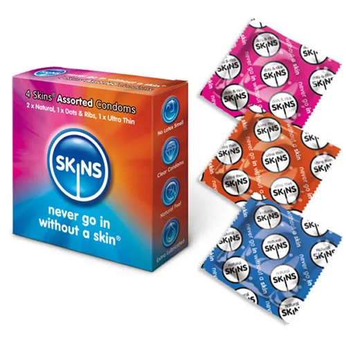 Skins Condoms Enhancers Skins Condoms Assorted 4 Pack
