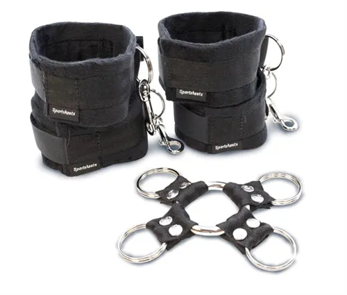 Sportsheets 5 Piece Hog Tie and Cuff Set Black Anal