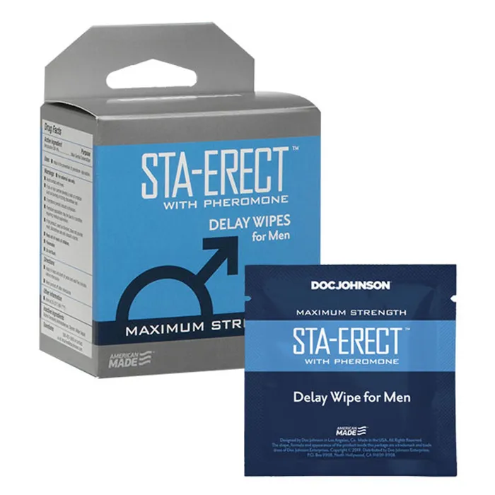StaErect With Pheromone Delay Wipes for Men 10 Pack Doc Johnson Male Sex Toys StaErect With Pheromone Delay Wipes for Men 10 Pack Doc Johnson Male Sex Toys