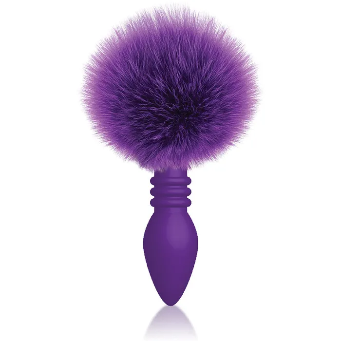 The 9s Cottontails Silicone Bunny Tail Butt Plug Ribbed Purple Icon Brands Anal